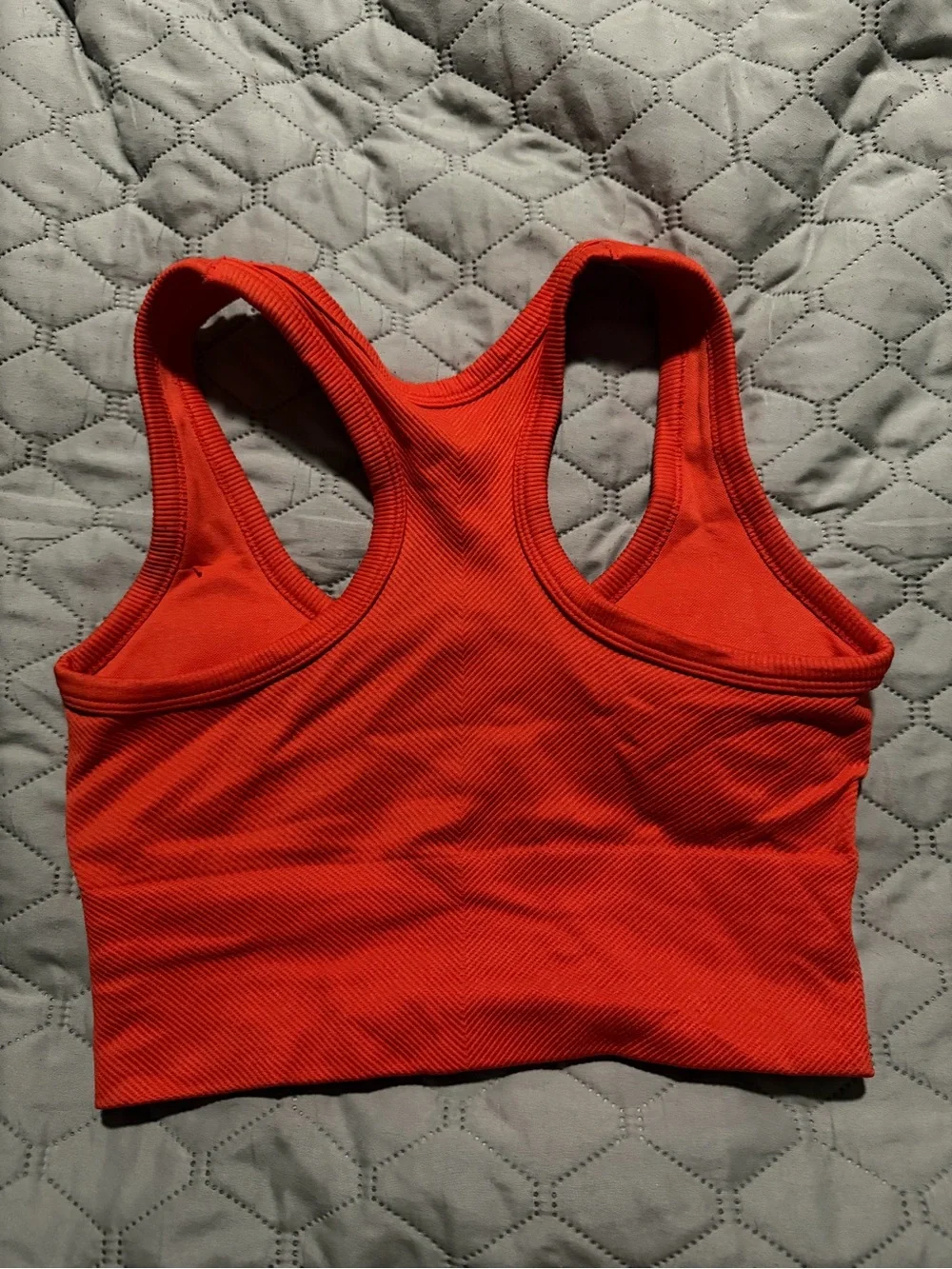 Ribbed Racerback Sports Bra in Red